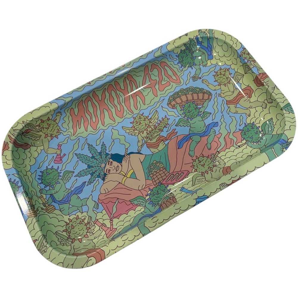 Colorful Illustrated Mokoya 420 Metal Rolling Tray